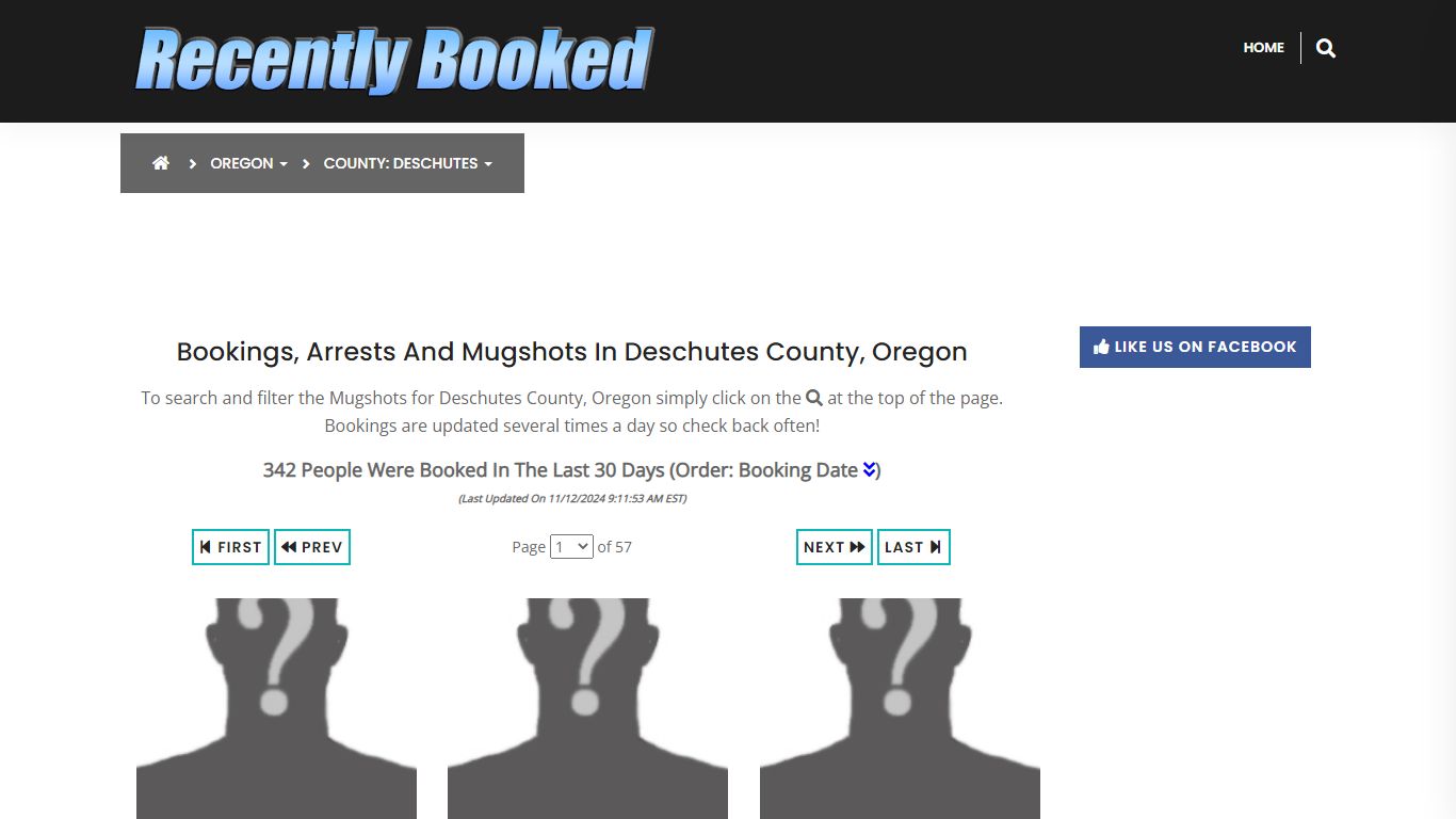 Bookings, Arrests and Mugshots in Deschutes County, Oregon