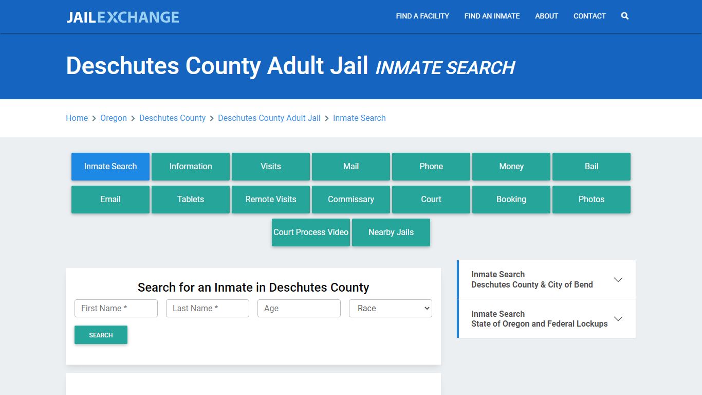 Deschutes County Adult Jail, OR Inmate Search: Roster & Mugshots